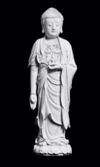 POTTER’S MARK FOR XU YOUYI， 19TH/20TH CENTURY A LARGE BLANC DE CHINE FIGURE OF BUDDHA